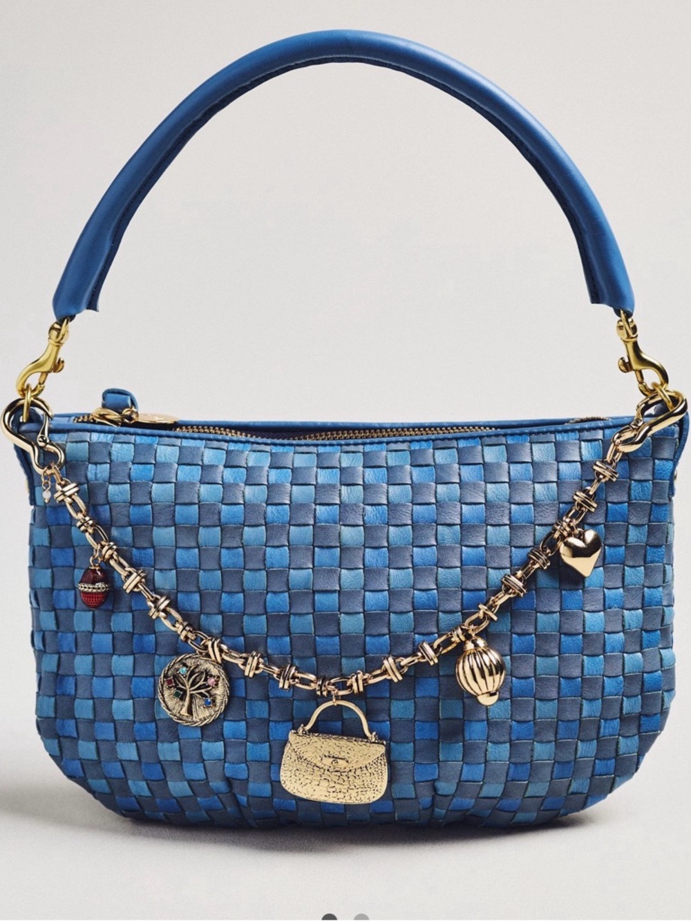NEW Anthropologie Metal Gem Purse Bag Charm gold NWT